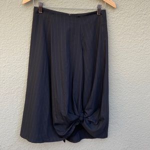 diana slavin XXS black midi skirt with red pinstriping